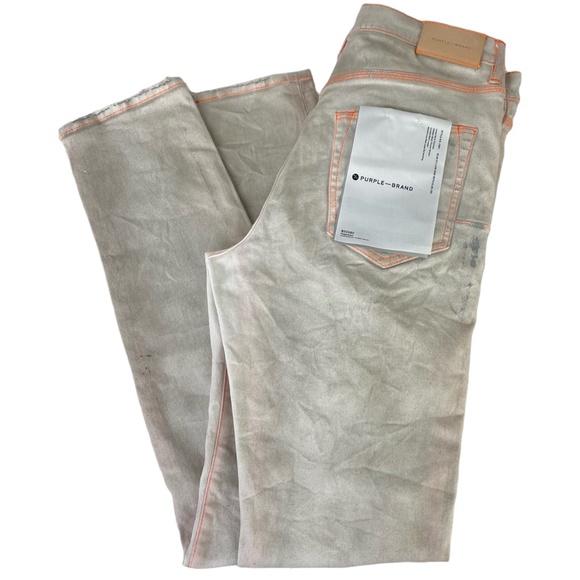 Purple Brand P001 White Neon Stitch Orange Jeans NWT Sz 34 - Picture 4 of 15